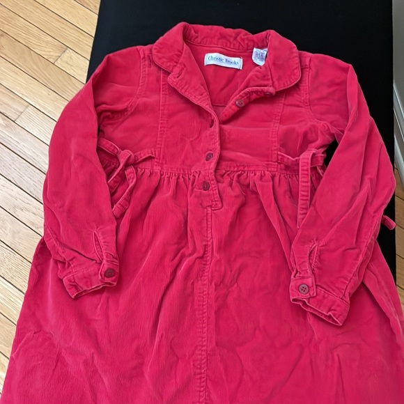 Girls Red Corduroy Dress Size 5/6 Medium - Picture 2 of 7